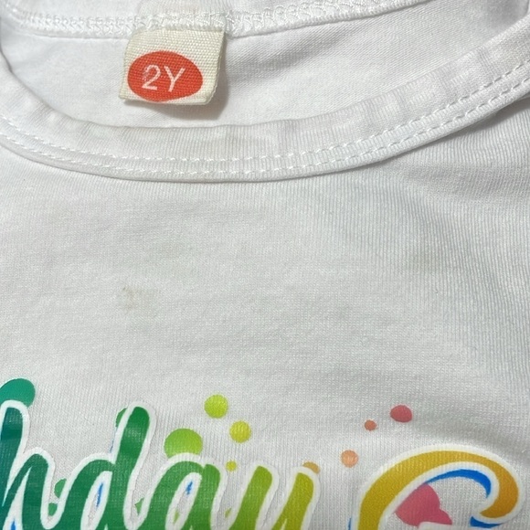 Amazon Cocomelon 2nd Birthday Girl Rainbow Multicolor Short Sleeve Onesie 2T - Picture 8 of 8